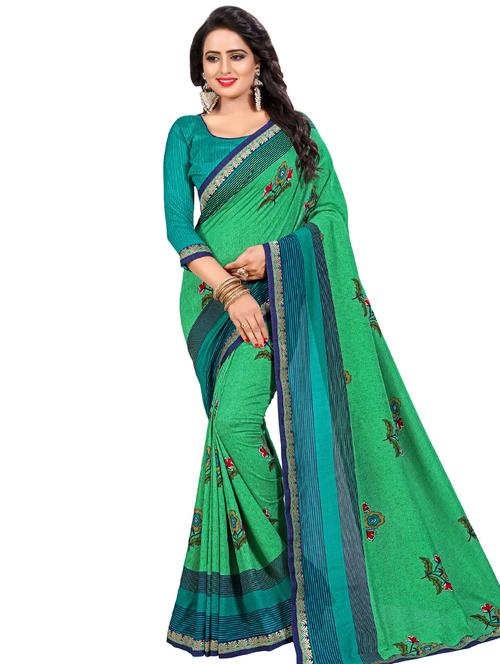 floral printed saree with blouse - 16972699 - Very Small Image - 1