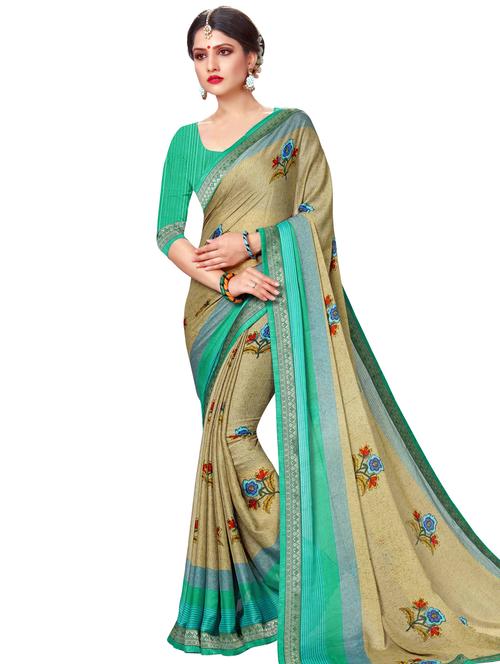 bordered embroidered saree with blouse - 16972701 - Very Small Image - 1