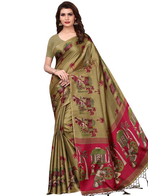 conversational printed saree with blouse - 16972739 - Very Small Image - 1