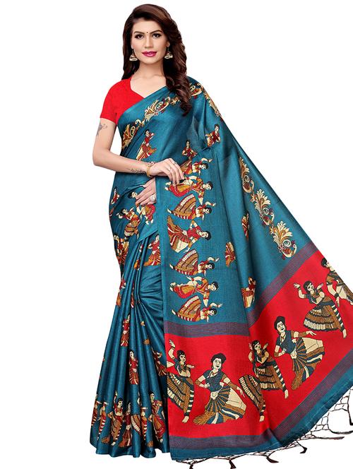 conversational printed saree with blouse - 16972751 - Very Small Image - 1