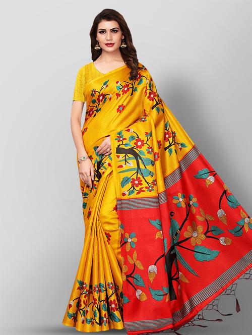 floral banarasi saree with blouse - 16972767 - Very Small Image - 1
