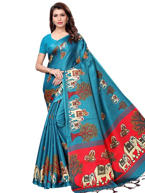 floral banarasi saree with blouse - 16972775 - Very Small Image - 1