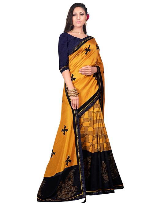 floral printed saree with blouse - 16972796 - Very Small Image - 1