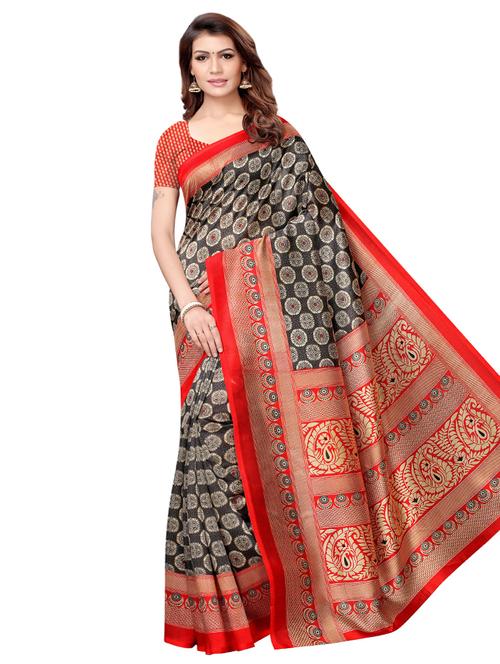 check printed saree with blouse - 16972825 - Very Small Image - 1