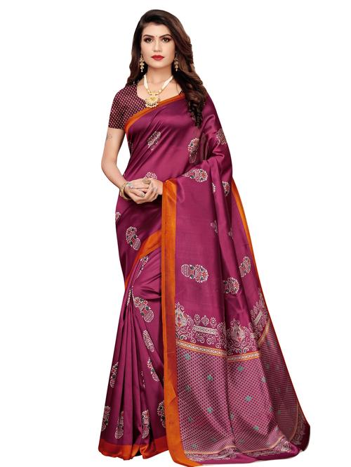 floral banarasi saree with blouse - 16972870 - Very Small Image - 1