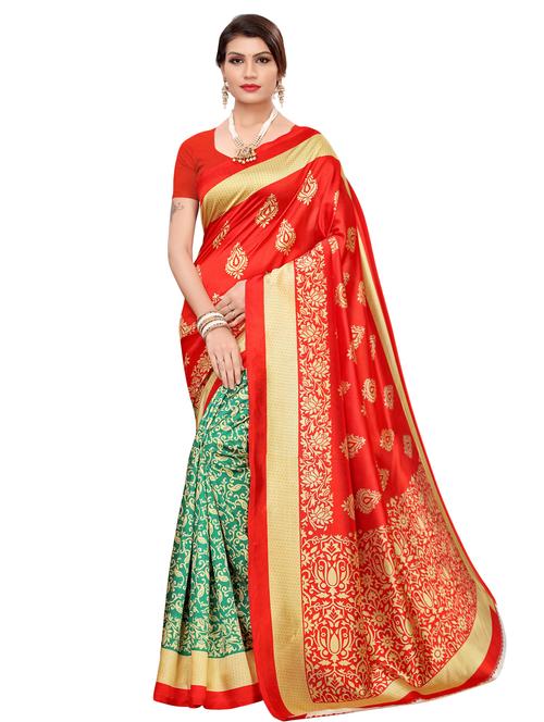 floral banarasi saree with blouse - 16972881 - Very Small Image - 1