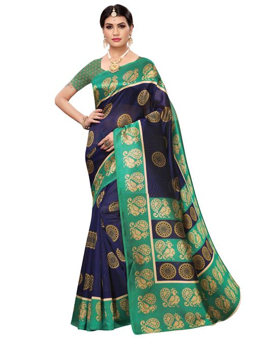 floral banarasi saree with blouse - 16972882 - Very Small Image - 1