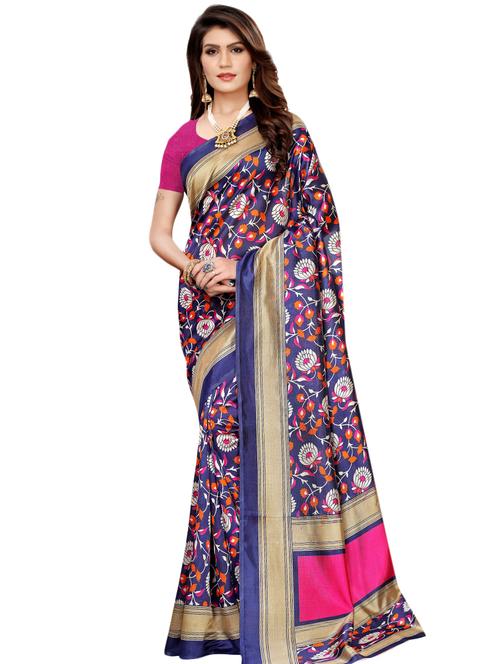 floral banarasi saree with blouse - 16972919 - Very Small Image - 1