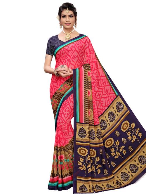 ikat printed saree with blouse - 16973067 - Very Small Image - 1