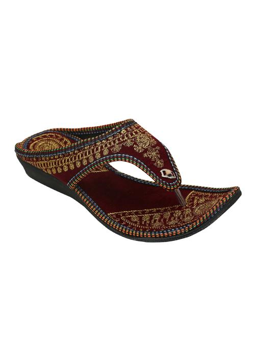 red suede toe separator kolhapuris - 16973389 - Very Small Image - 1