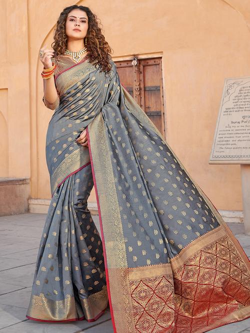 self design woven saree - 16974573 - Very Small Image - 1