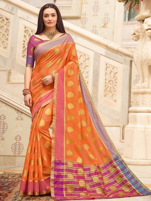women's banarasi saree with blouse - 16974591 - Very Small Image - 1