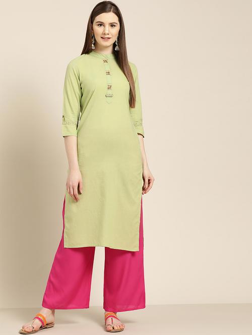 embroidered kurta palazzo set - 16974903 - Very Small Image - 1