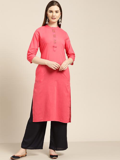 solid kurta palazzo set - 16974912 - Very Small Image - 1