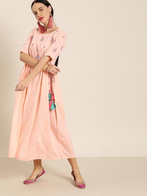 embroidered a-line dress - 16974934 - Very Small Image - 1