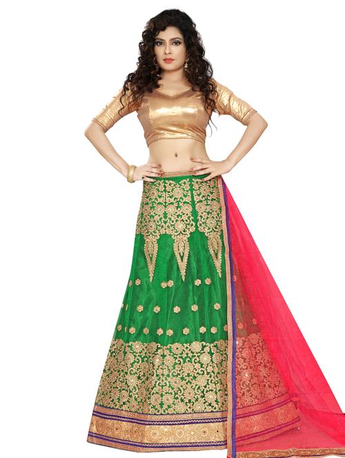 embroidered panelled lehenga - 16975741 - Very Small Image - 1