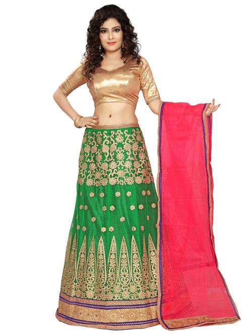 embroidered panelled lehenga - 16975742 - Very Small Image - 1
