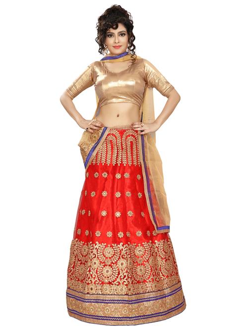 embroidered panelled lehenga - 16975745 - Very Small Image - 1