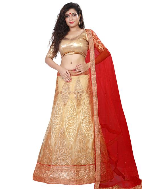 embroidered panelled lehenga - 16975747 - Very Small Image - 1