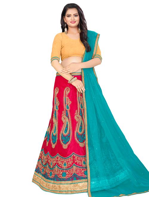 embroidered panelled lehenga - 16975772 - Very Small Image - 1