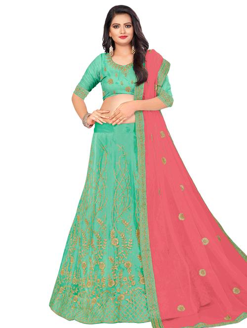 embroidered panelled lehenga - 16975778 - Very Small Image - 1