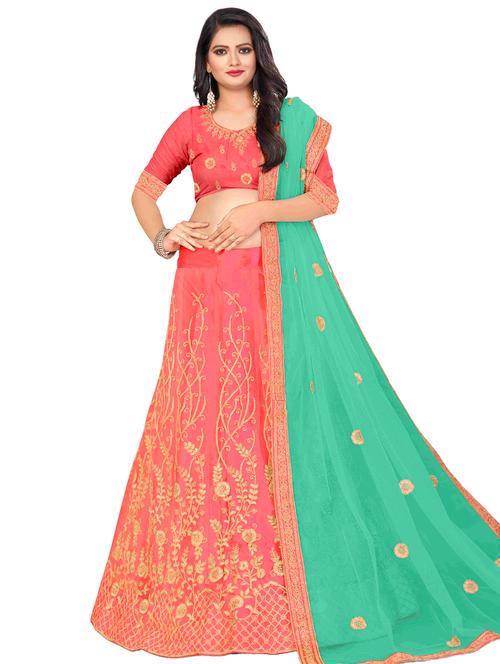 embroidered panelled lehenga - 16975779 - Very Small Image - 1
