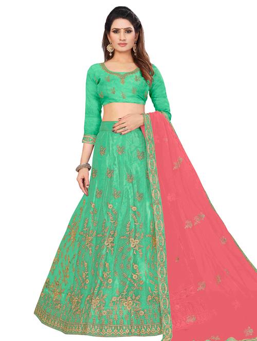 embroidered panelled lehenga - 16975784 - Very Small Image - 1