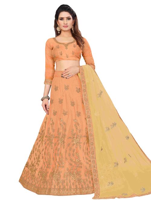 embroidered panelled lehenga - 16975788 - Very Small Image - 1