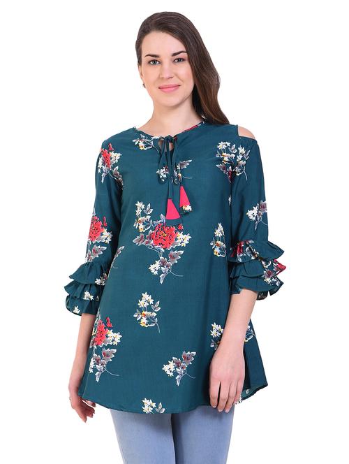 flute sleeves floral top - 16976171 - Very Small Image - 1