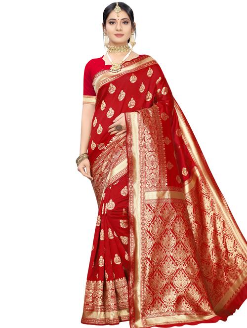 ethnic motif kanjivaram saree with blouse - 16976269 - Very Small Image - 1