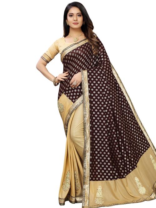 floral half & half saree with blouse - 16976277 - Very Small Image - 1
