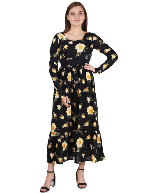 floral print flared ethnic dress - 16976555 - Very Small Image - 1