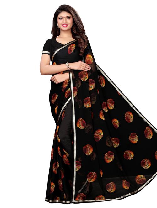 conversational printed saree with blouse - 16976750 - Very Small Image - 1