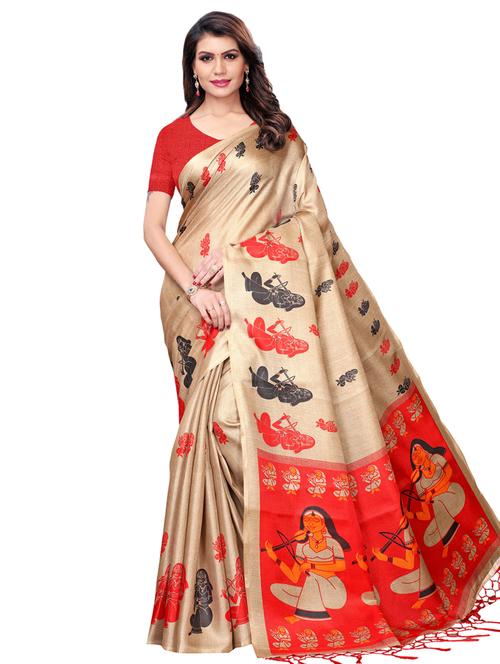 conversational printed saree with blouse - 16976751 - Very Small Image - 1