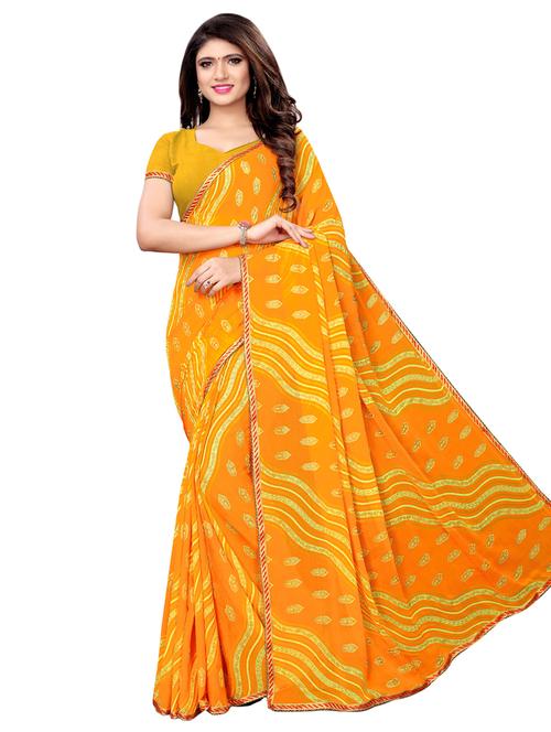ethnic motif printed saree with blouse - 16976758 - Very Small Image - 1