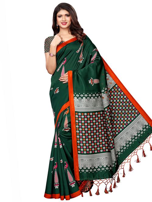 conversational printed saree with blouse - 16976763 - Very Small Image - 1