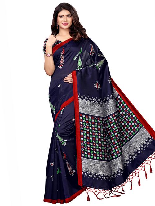 conversational printed saree with blouse - 16976764 - Very Small Image - 1