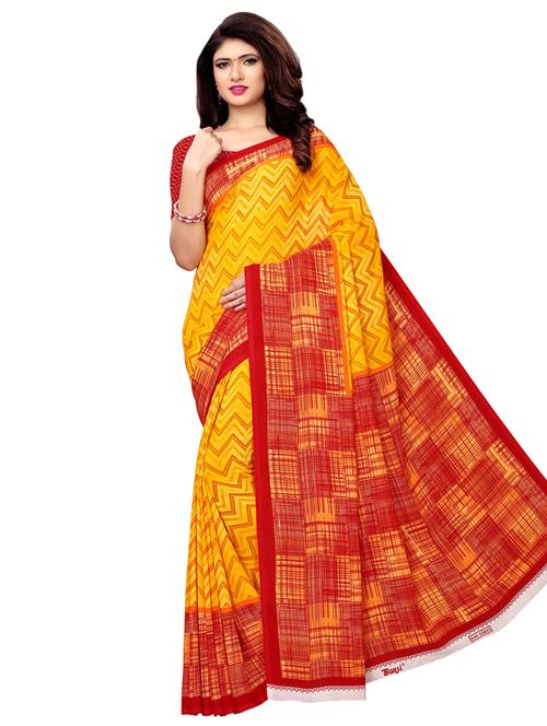 chevron printed saree with blouse - 16976784 - Very Small Image - 1