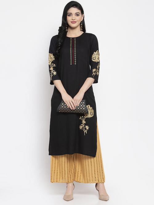 embroidered straight kurta - 16977219 - Very Small Image - 1