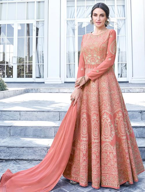 embroidered semi-stitched suit - 16977412 - Very Small Image - 1