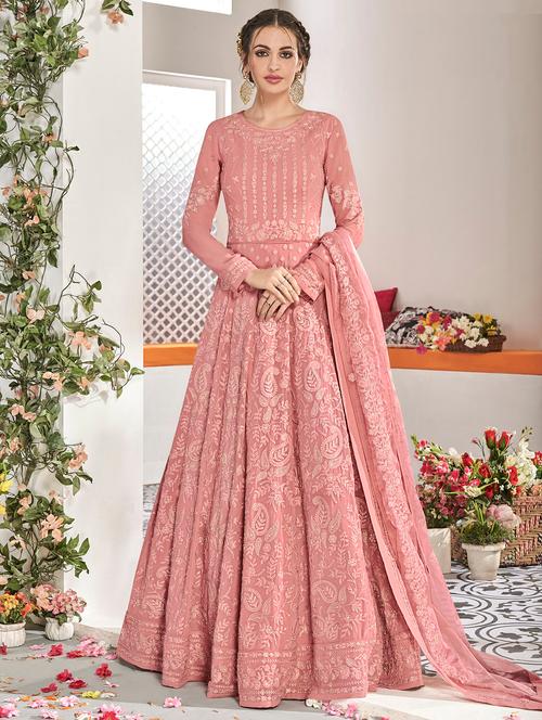 embroidered semi-stitched suit - 16977419 - Very Small Image - 1