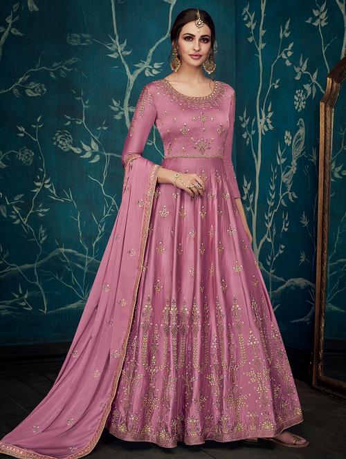 embroidered semi-stitched suit - 16977428 - Very Small Image - 1