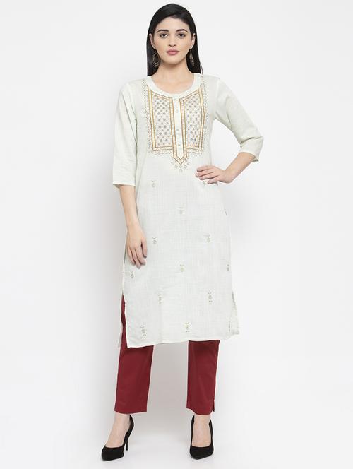 embroidered kurta pant set - 16977797 - Very Small Image - 1