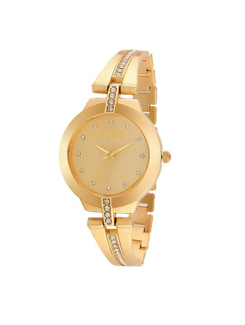 amazin diamond gold dial & metal strap watch for girl's & women's - 16977865 - Very Small Image - 1