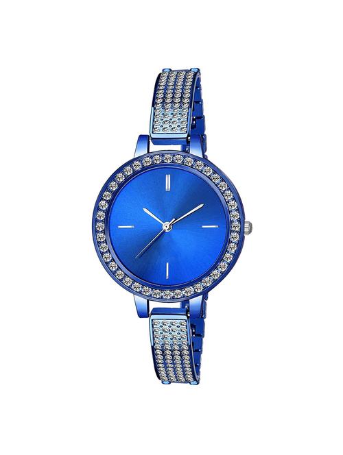 excellent diamond blue dial & metal diamond strap watch for girl's & women's - 16977872 - Very Small Image - 1