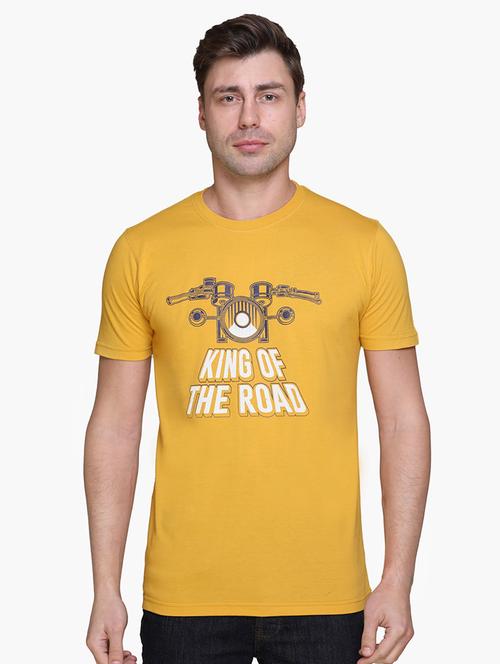 yellow chest print t-shirt - 16977922 - Very Small Image - 1