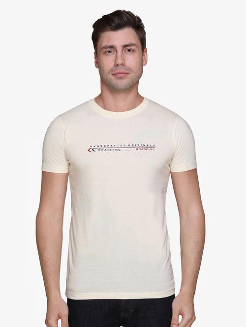 light yellow chest print t-shirt - 16977937 - Very Small Image - 1