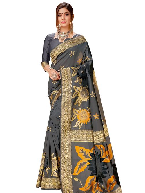jacquard work woven saree with blouse - 16978533 - Very Small Image - 1