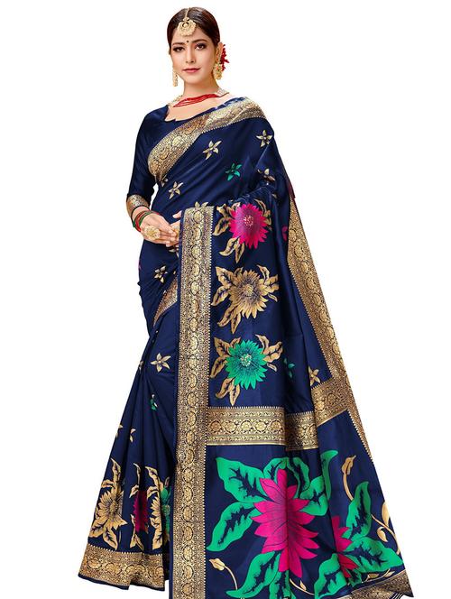 jacquard work woven saree with blouse - 16978535 - Very Small Image - 1