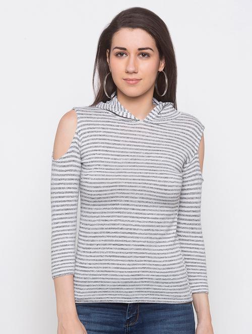 hooded neck striped tee - 16978991 - Very Small Image - 1